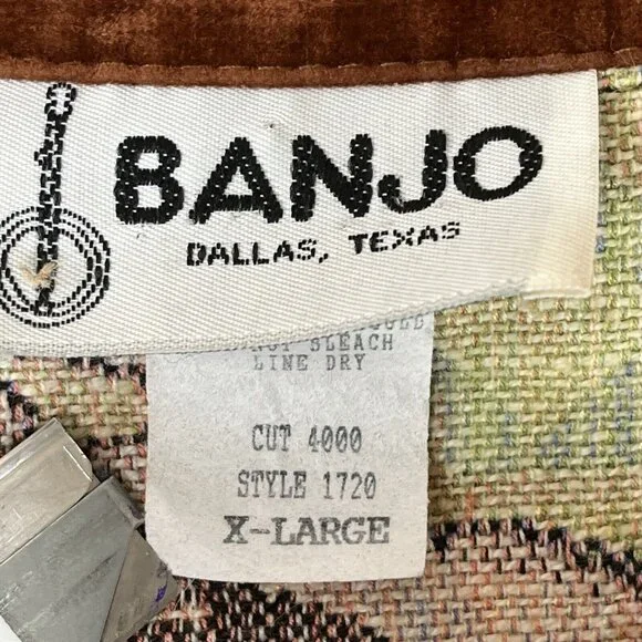 Banjo Dallas TX Crop Jacket Womens XL Tan Western Floral Aztec Brocade Long Slv - Picture 8 of 10